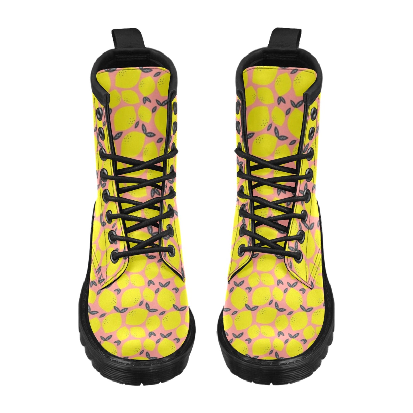 Lemon Pattern Print Design LM03 Women's Boots