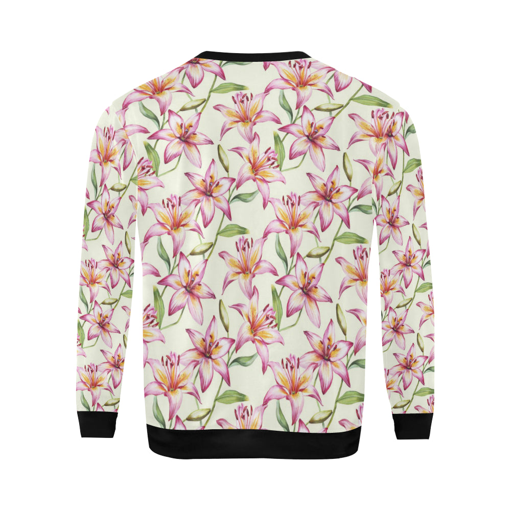 Lily Pattern Print Design LY011 Men Long Sleeve Sweatshirt