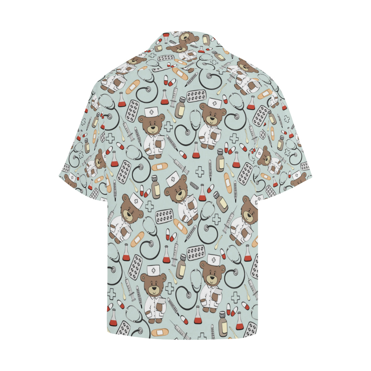 Nurse Bear Pattern Print Design A01 Men's Hawaiian Shirt