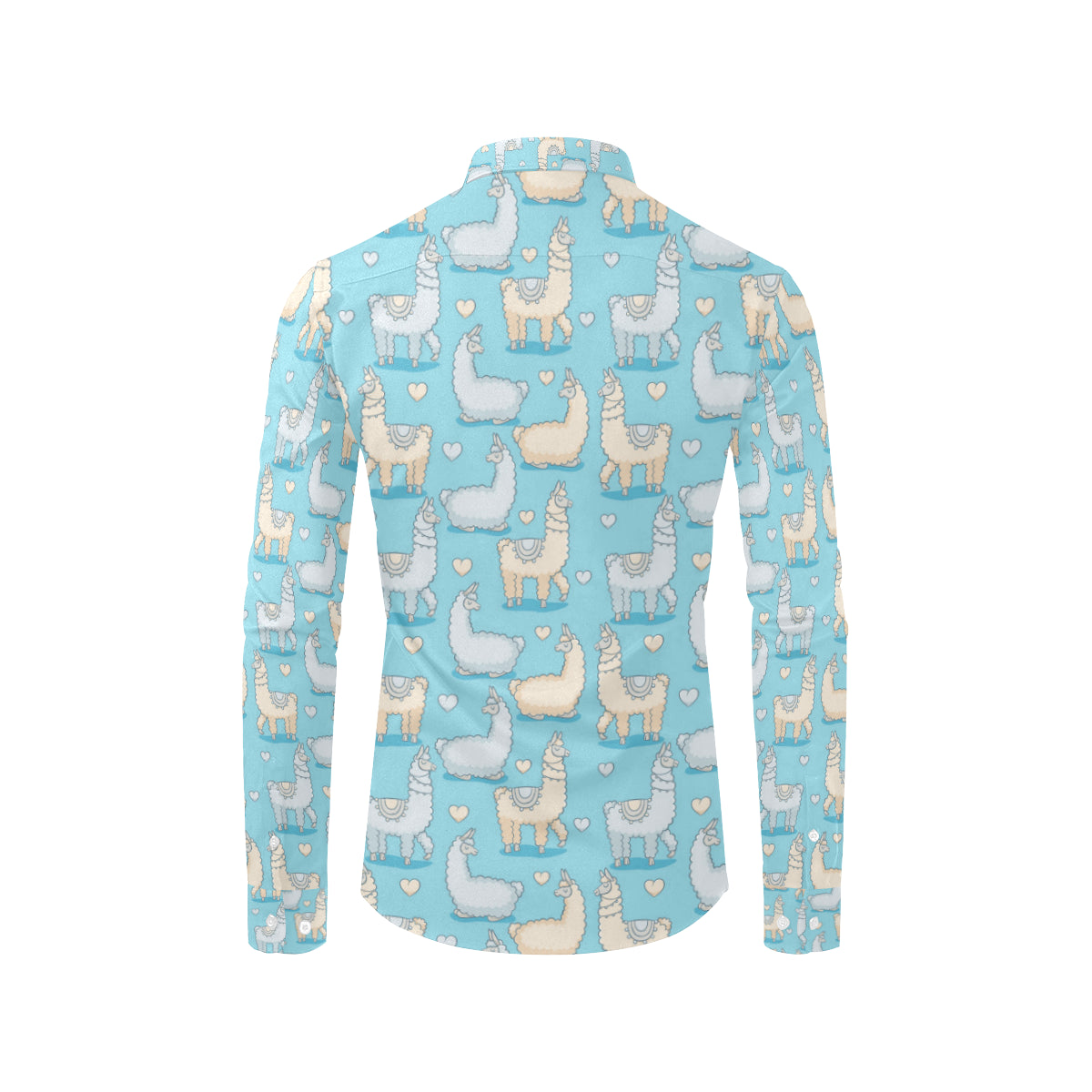 Alpaca Pattern Print Design 06 Men's Long Sleeve Shirt