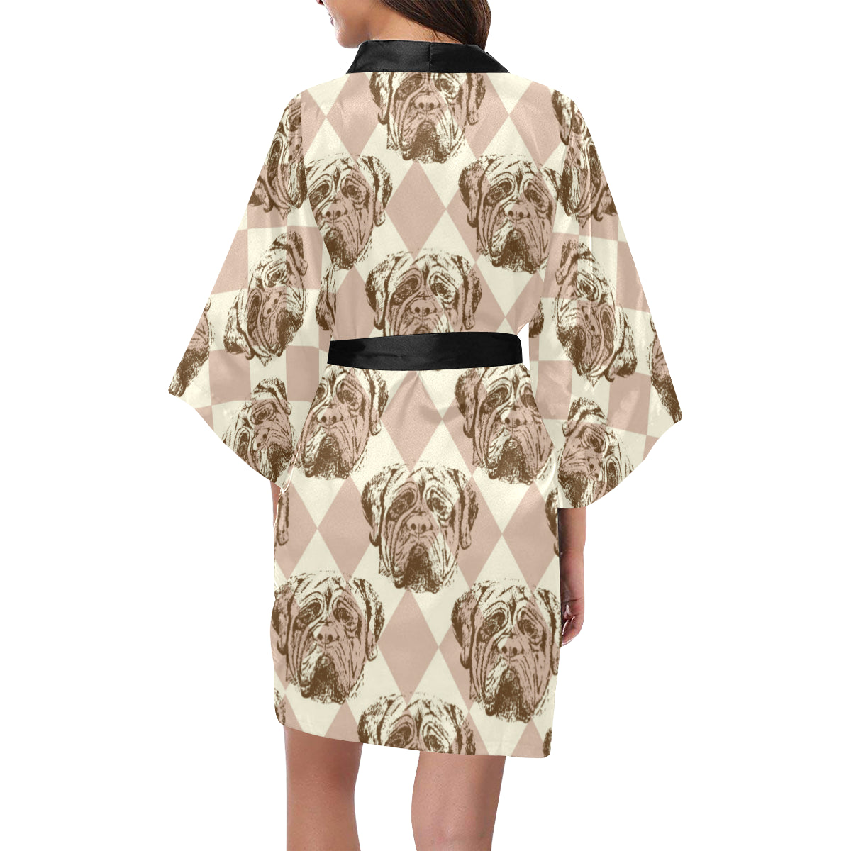 Mastiffs Pattern Print Design 01 Women's Short Kimono