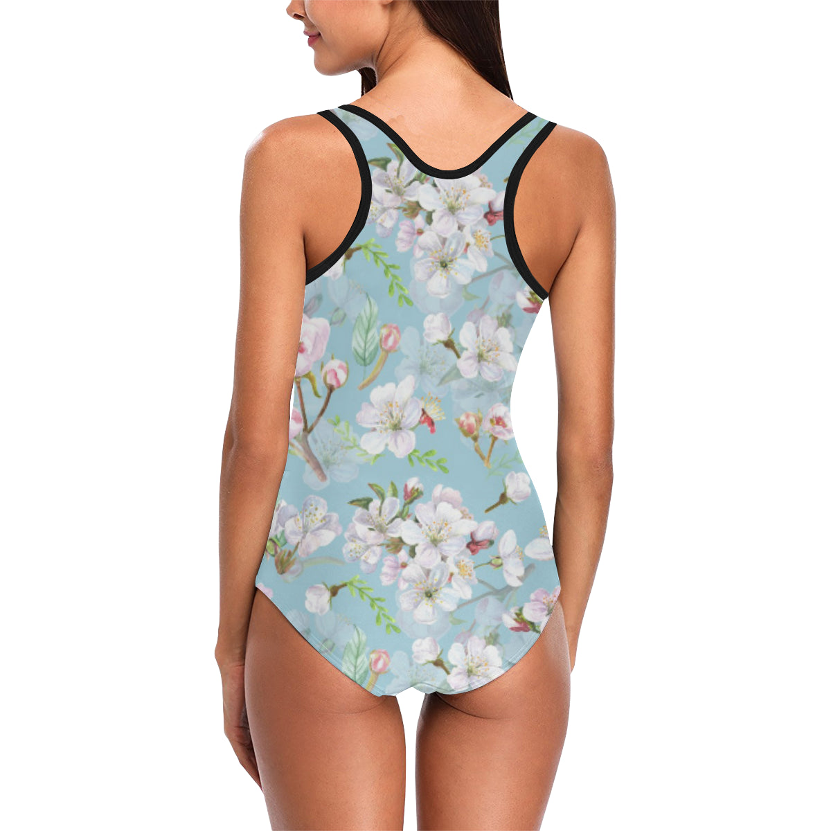 Apple blossom Pattern Print Design AB06 Women Swimsuit