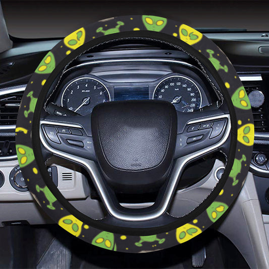 Alien UFO Pattern Steering Wheel Cover with Elastic Edge