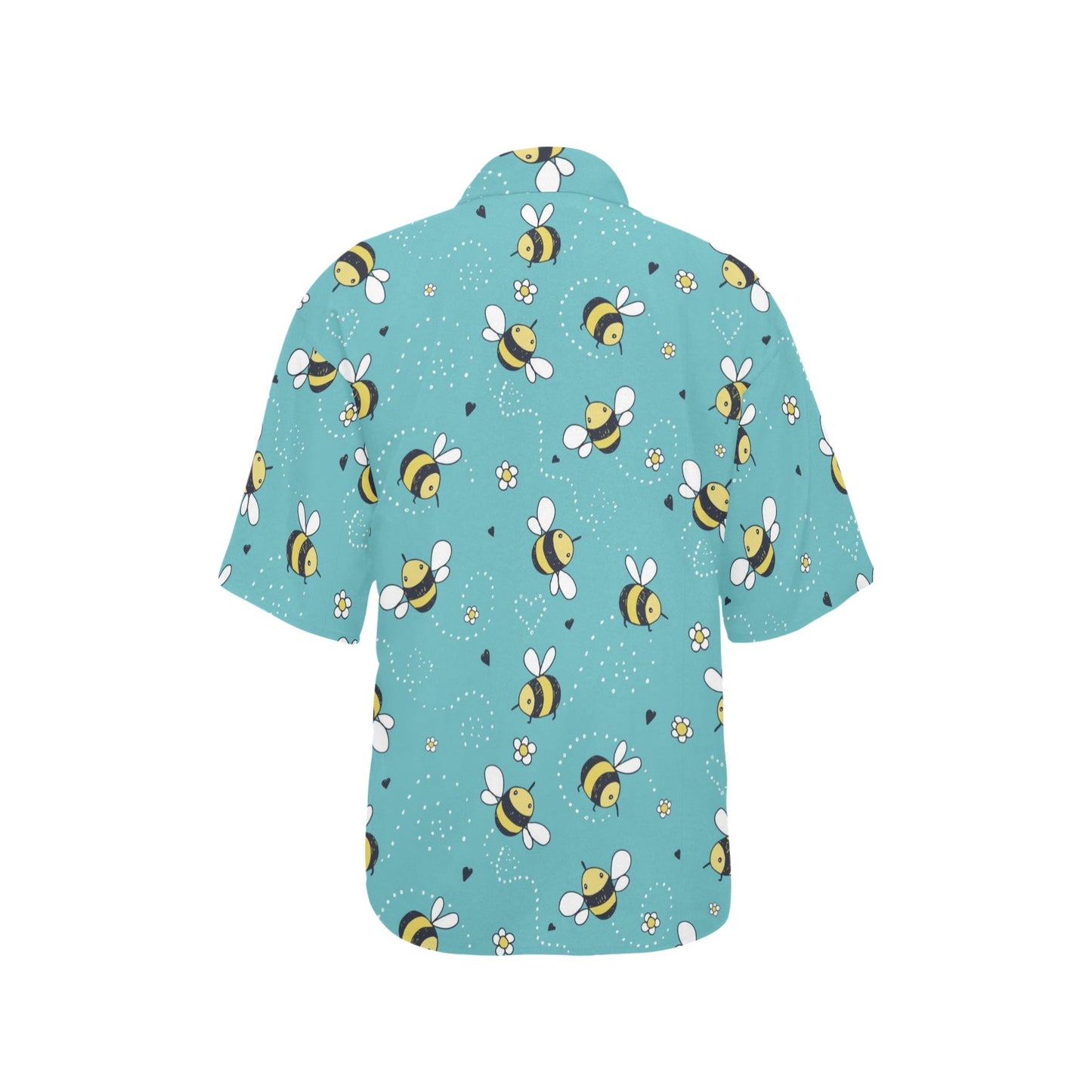 Bee Pattern Print Design BEE02 Women's Hawaiian Shirt