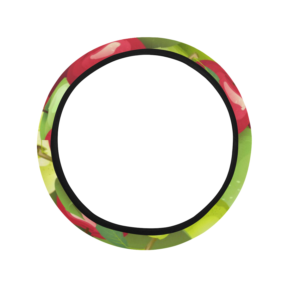 Apple Pattern Print Design AP03 Steering Wheel Cover with Elastic Edge
