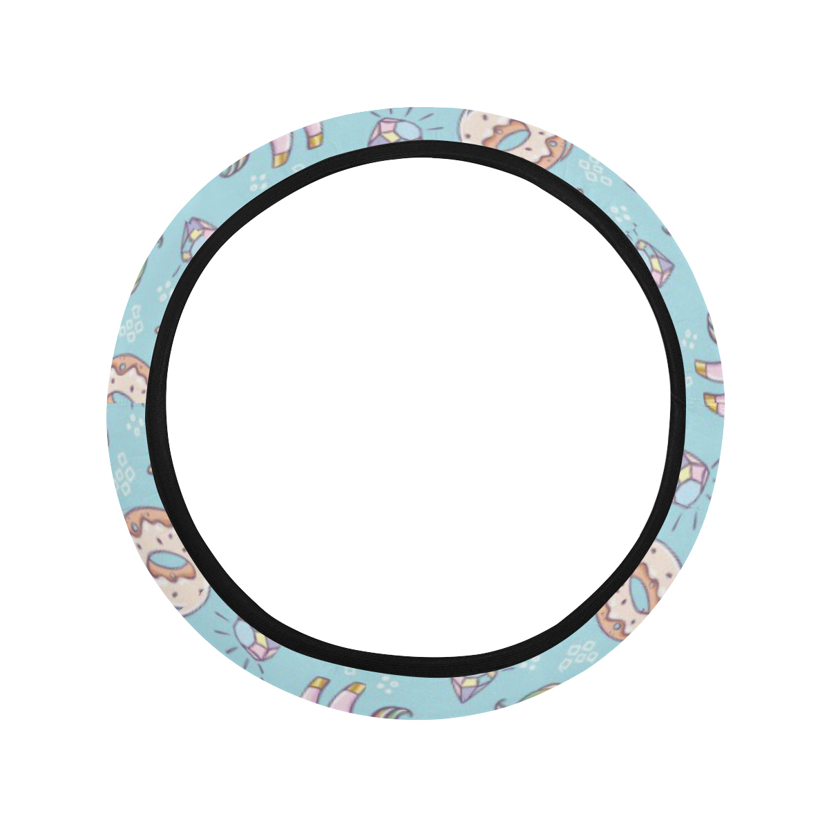 Donut Unicorn Pattern Print Design DN016 Steering Wheel Cover with Elastic Edge
