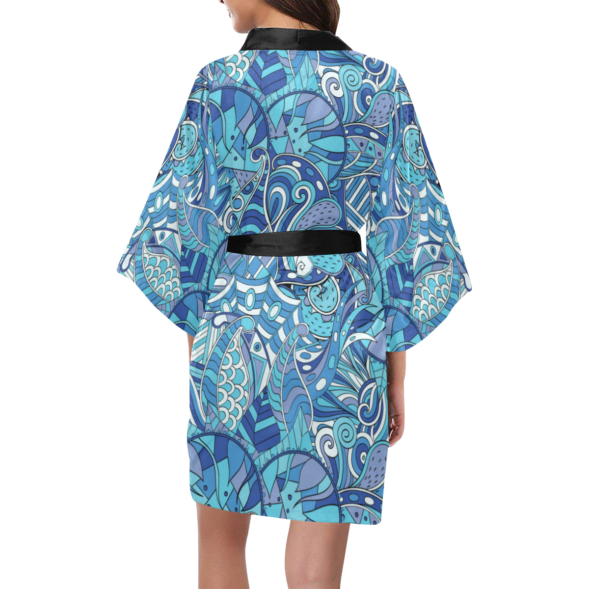Pucci Pattern Print Design A02 Women's Short Kimono