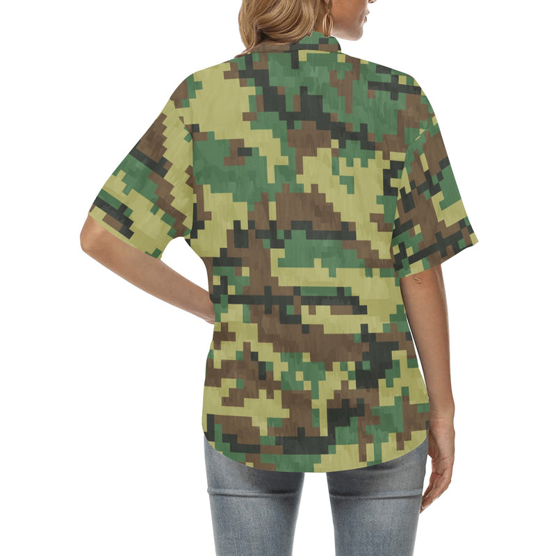 ACU Army Digital Pattern Print Design 02 Women's Hawaiian Shirt