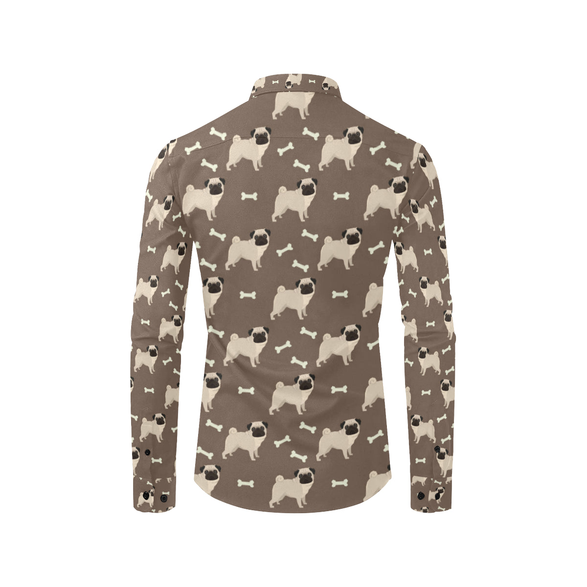 Pug Pattern Print Design A02 Men's Long Sleeve Shirt
