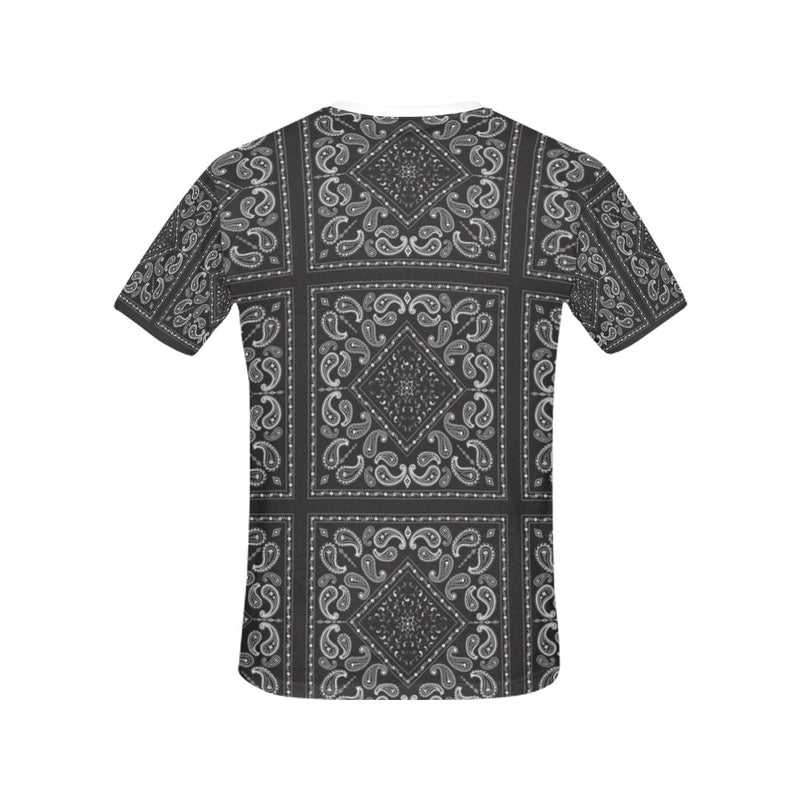 Bandana Black White Print Design LKS302 Women's  T-shirt