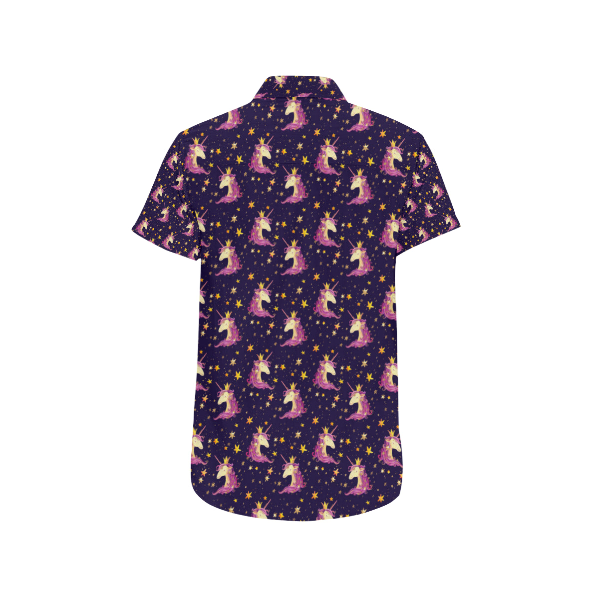 Unicorn Princess Star Sparkle Men's Short Sleeve Button Up Shirt