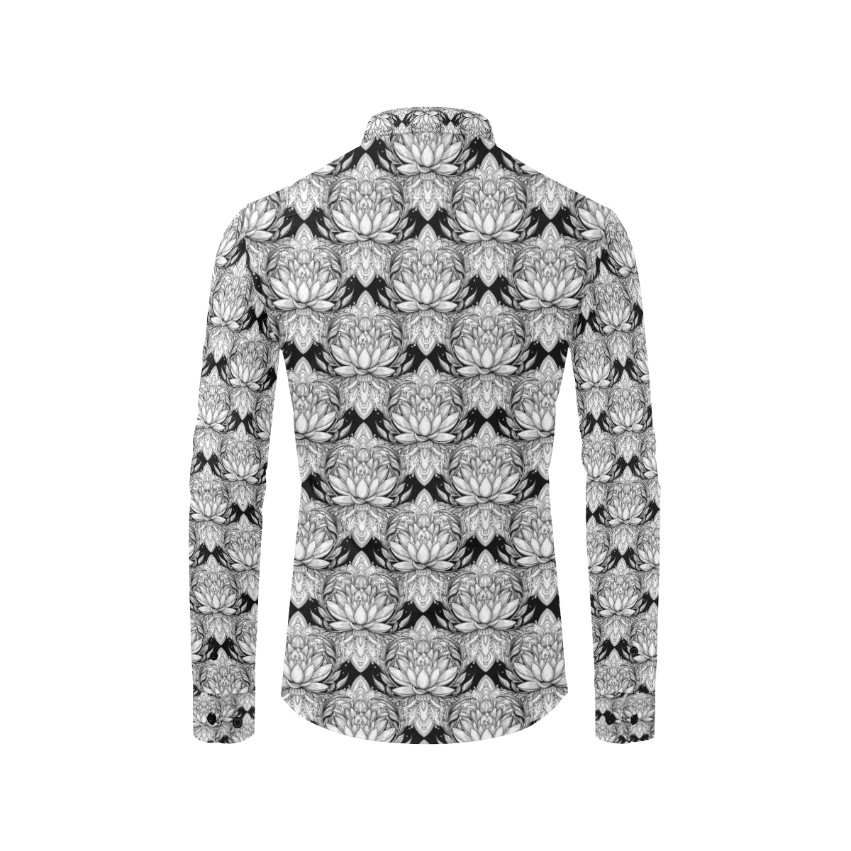 Lotus Mandala Print Pattern Men's Long Sleeve Shirt