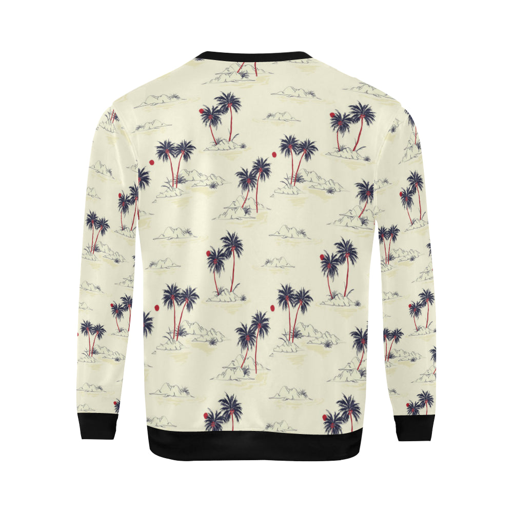 Palm Tree Pattern Print Design PT08 Men Long Sleeve Sweatshirt
