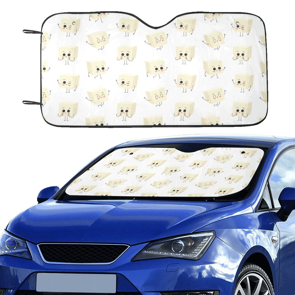 Tofu Print Design LKS301 Car front Windshield Sun Shade