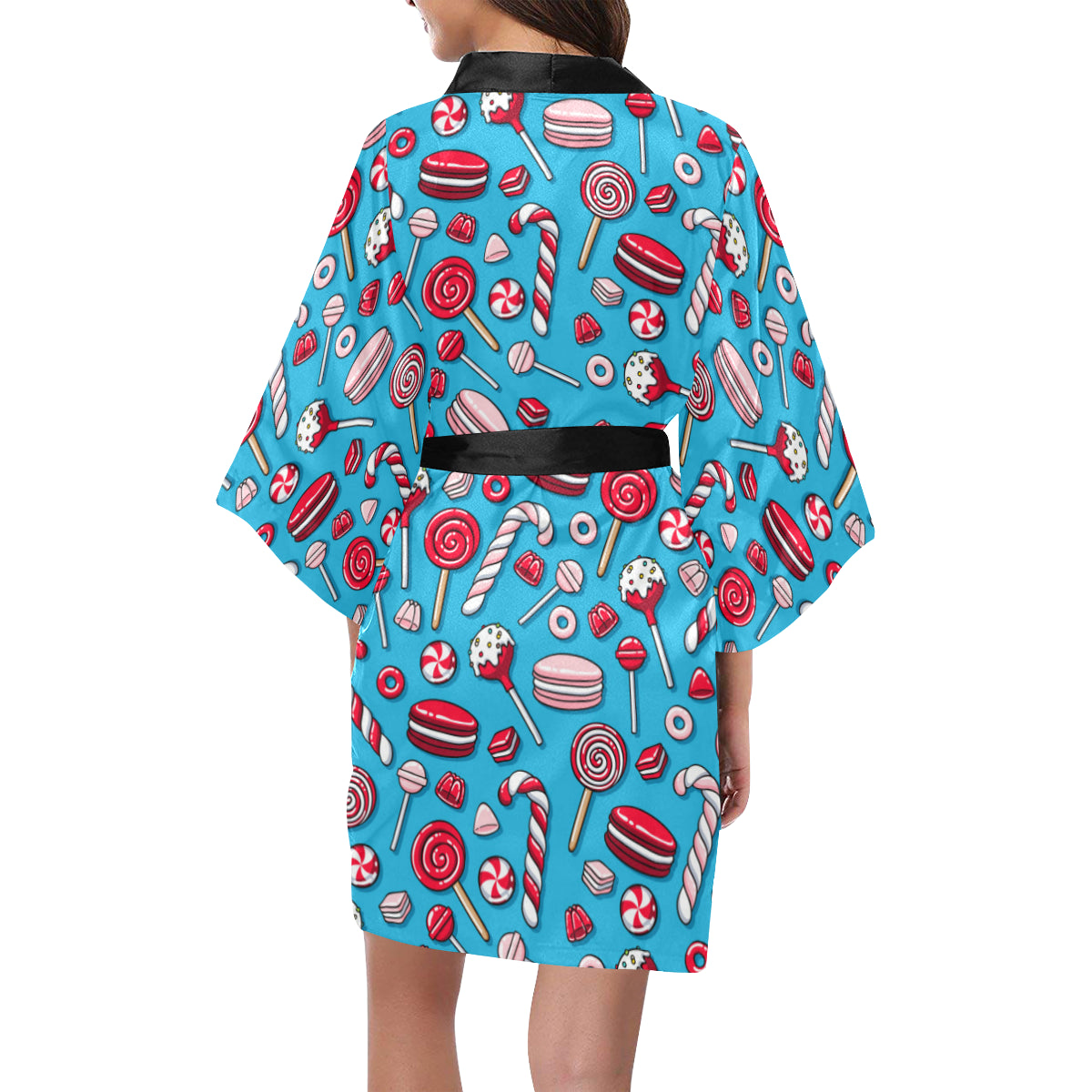Candy Pattern Print Design 05 Women's Short Kimono