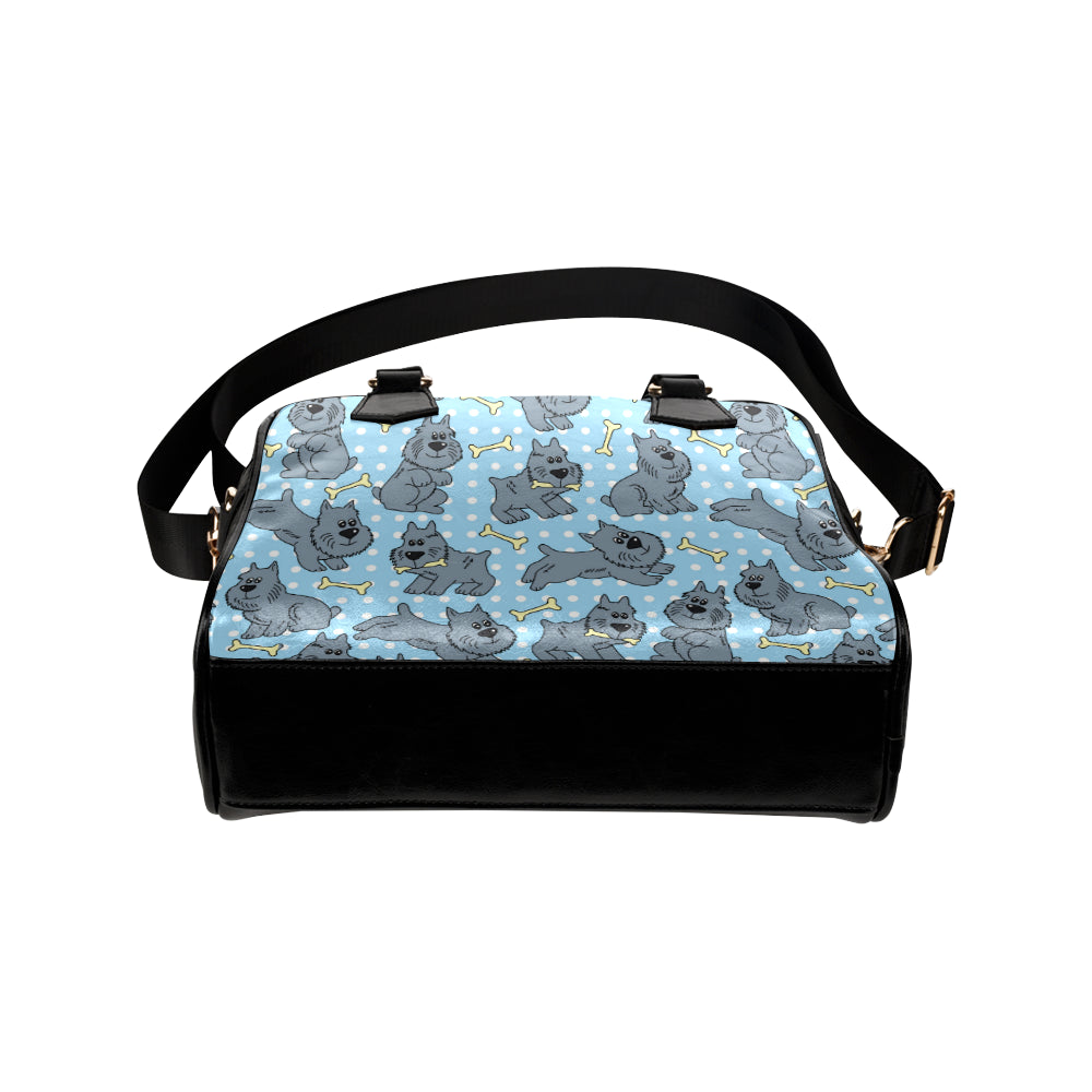 Schnauzers Pattern Print Design A02 Shoulder Handbag