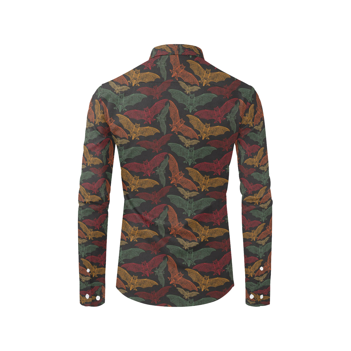 Bat Tribal Pattern Print Design 03 Men's Long Sleeve Shirt
