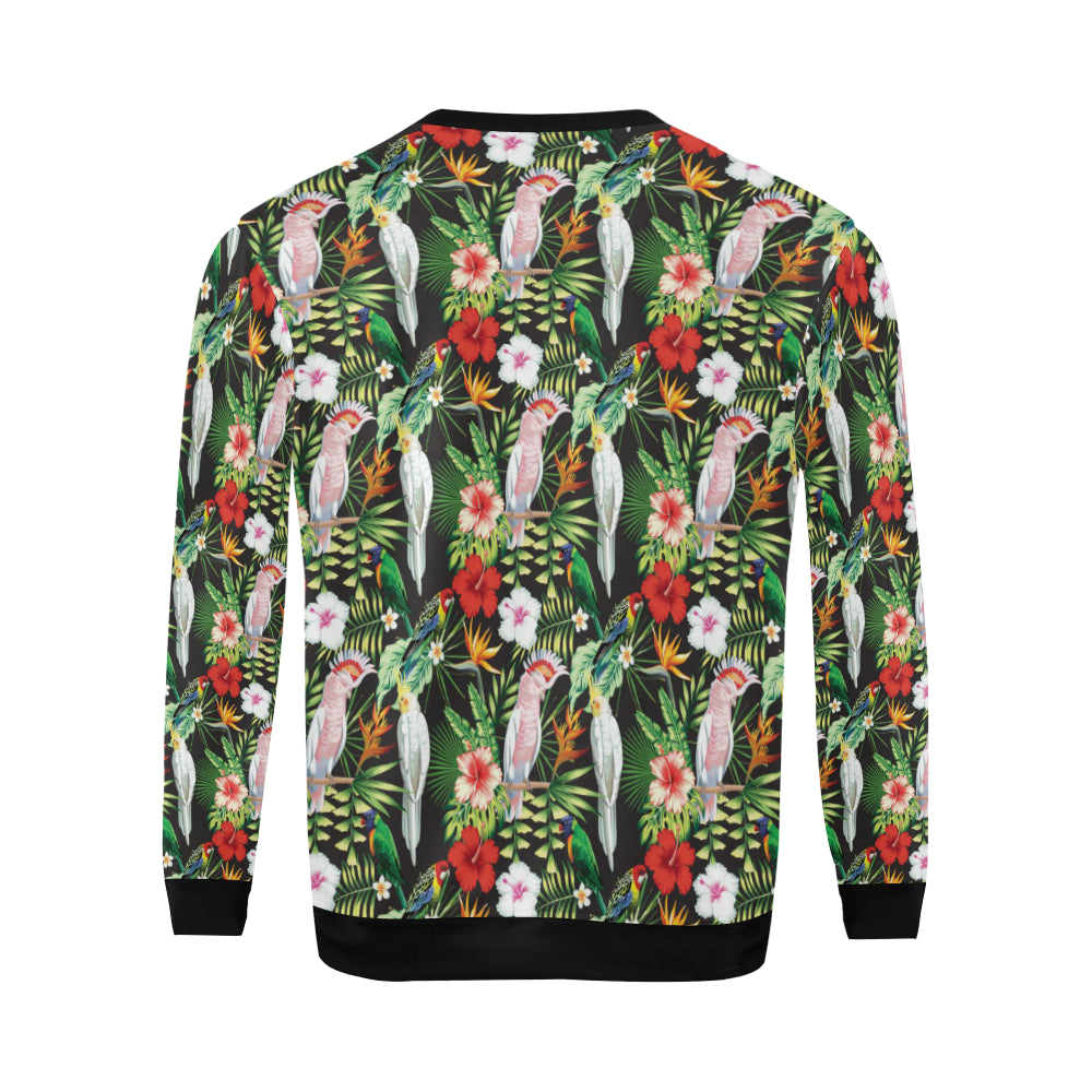 Tropical Flower Pattern Print Design TF03 Men Long Sleeve Sweatshirt