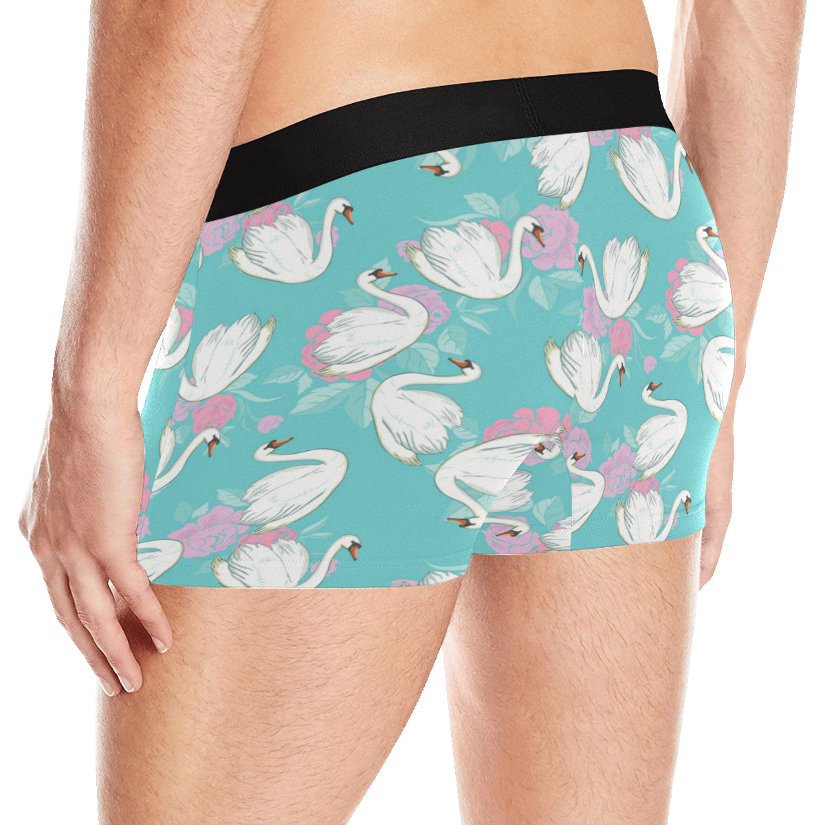 Swan Pattern Print Design 03 Men's Boxer Briefs