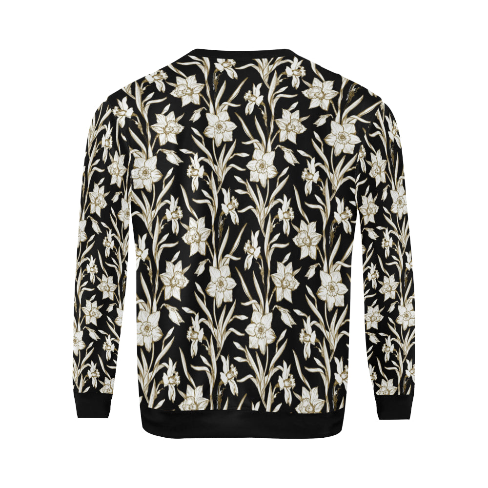 Daffodils Pattern Print Design DF06 Men Long Sleeve Sweatshirt