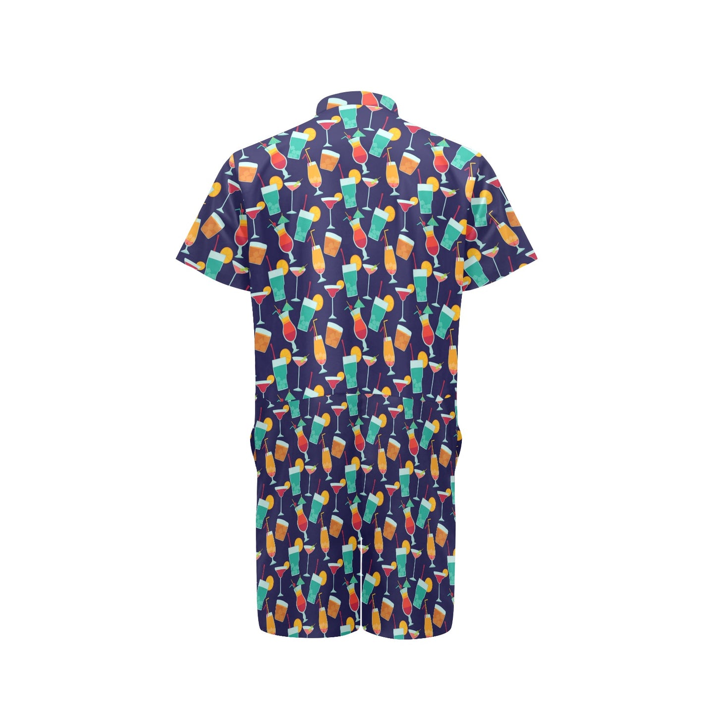 Cocktail Pattern Print Design 06 Men's Romper