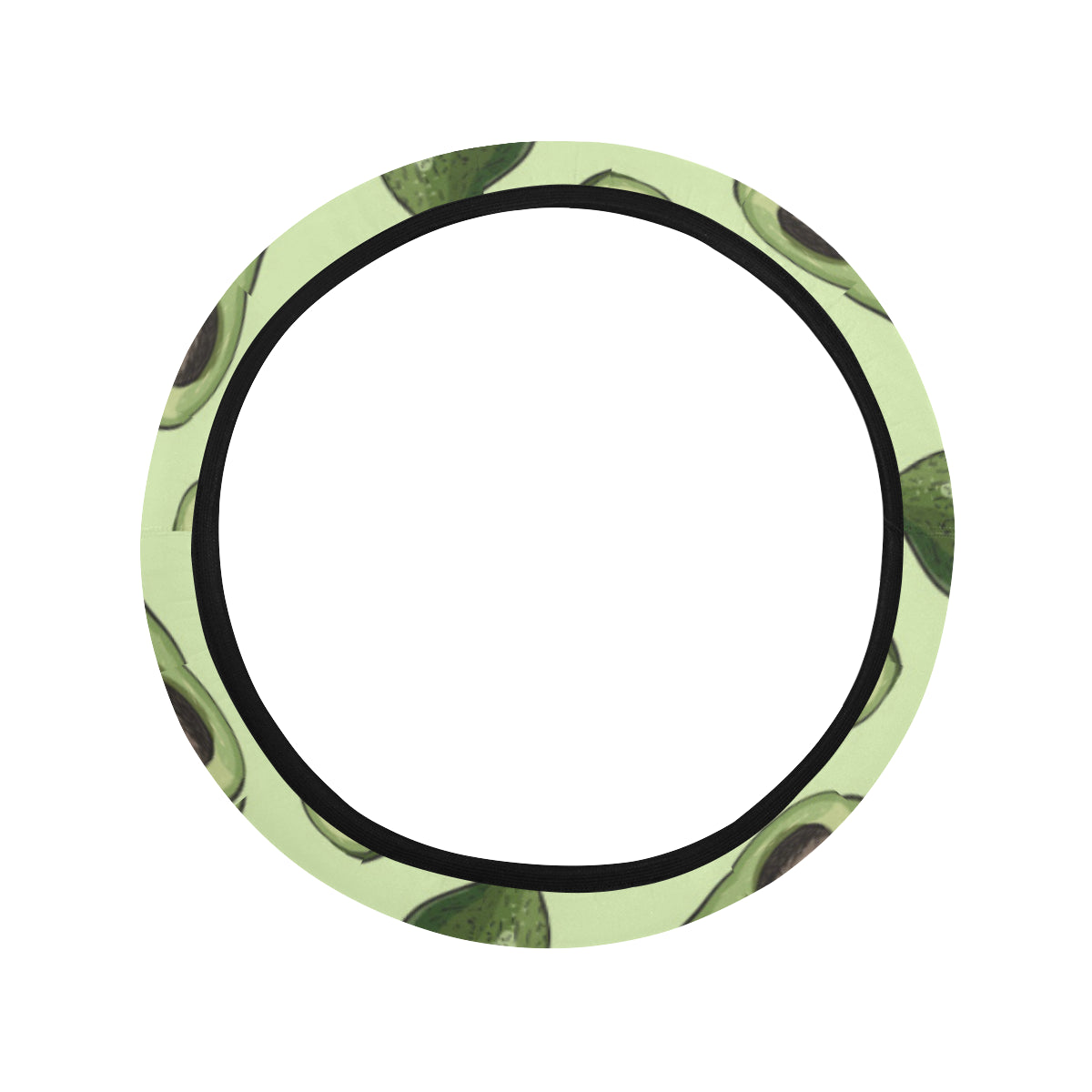 Avocado Pattern Print Design 02 Steering Wheel Cover with Elastic Edge