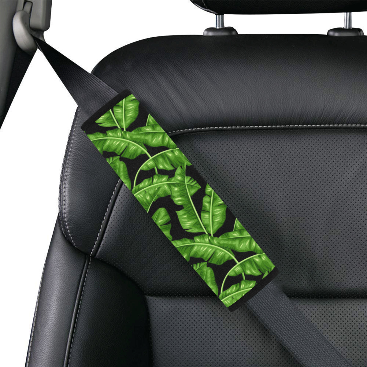 Banana Leaf Pattern Print Design BL01 Car Seat Belt Cover