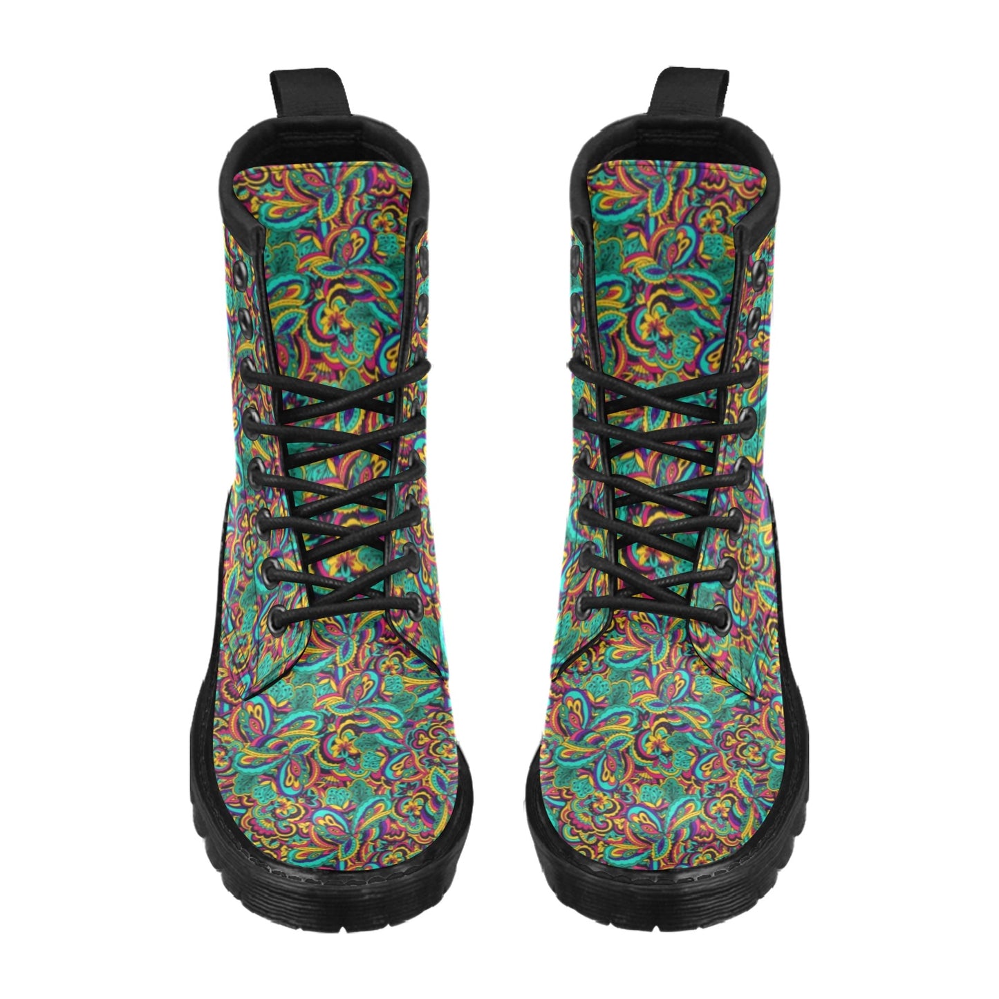 Psychedelic Trippy Floral Design Women's Boots