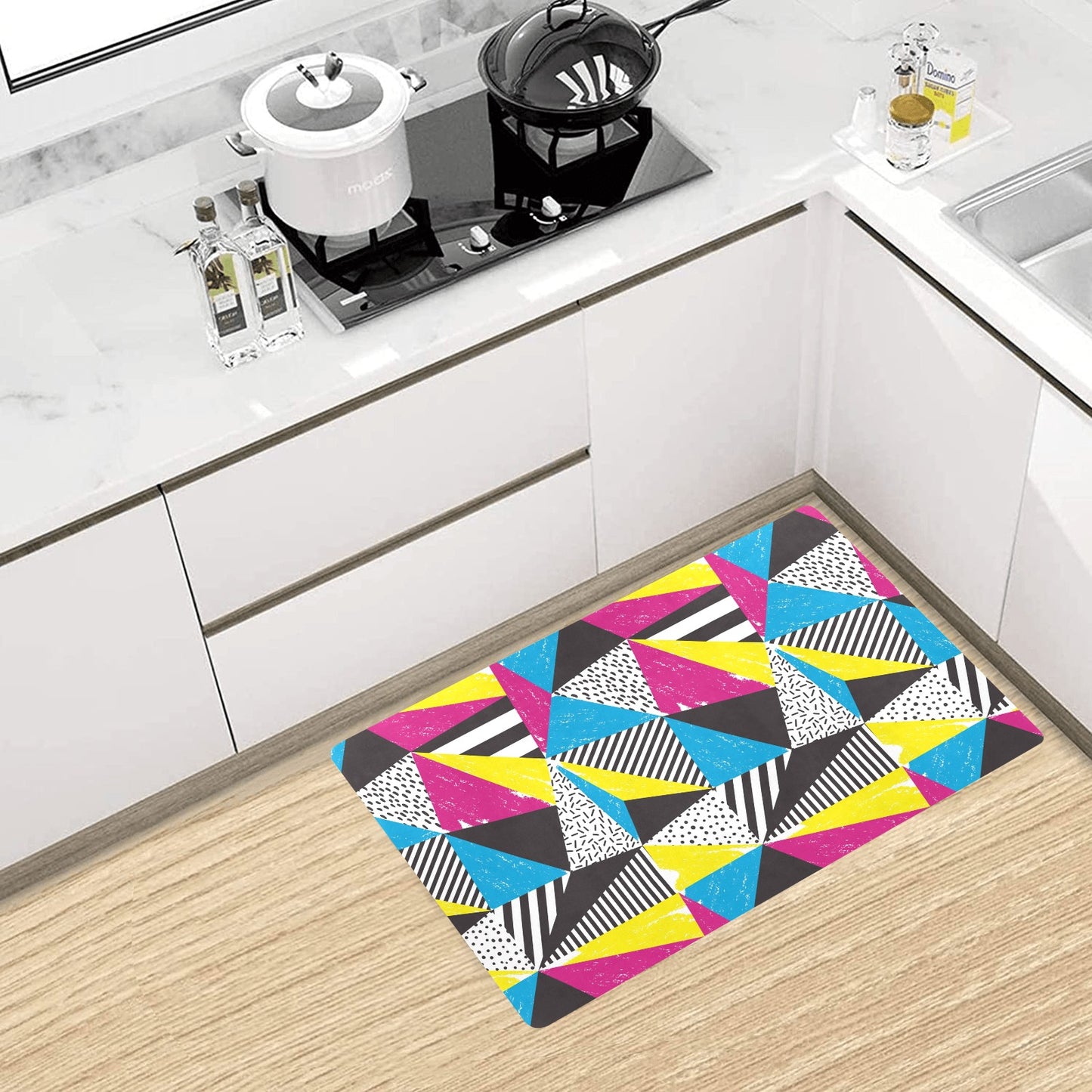 80s Pattern Print Design 2 Kitchen Mat