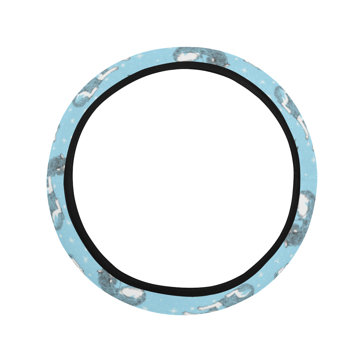 Wolf Design Print Pattern Steering Wheel Cover with Elastic Edge