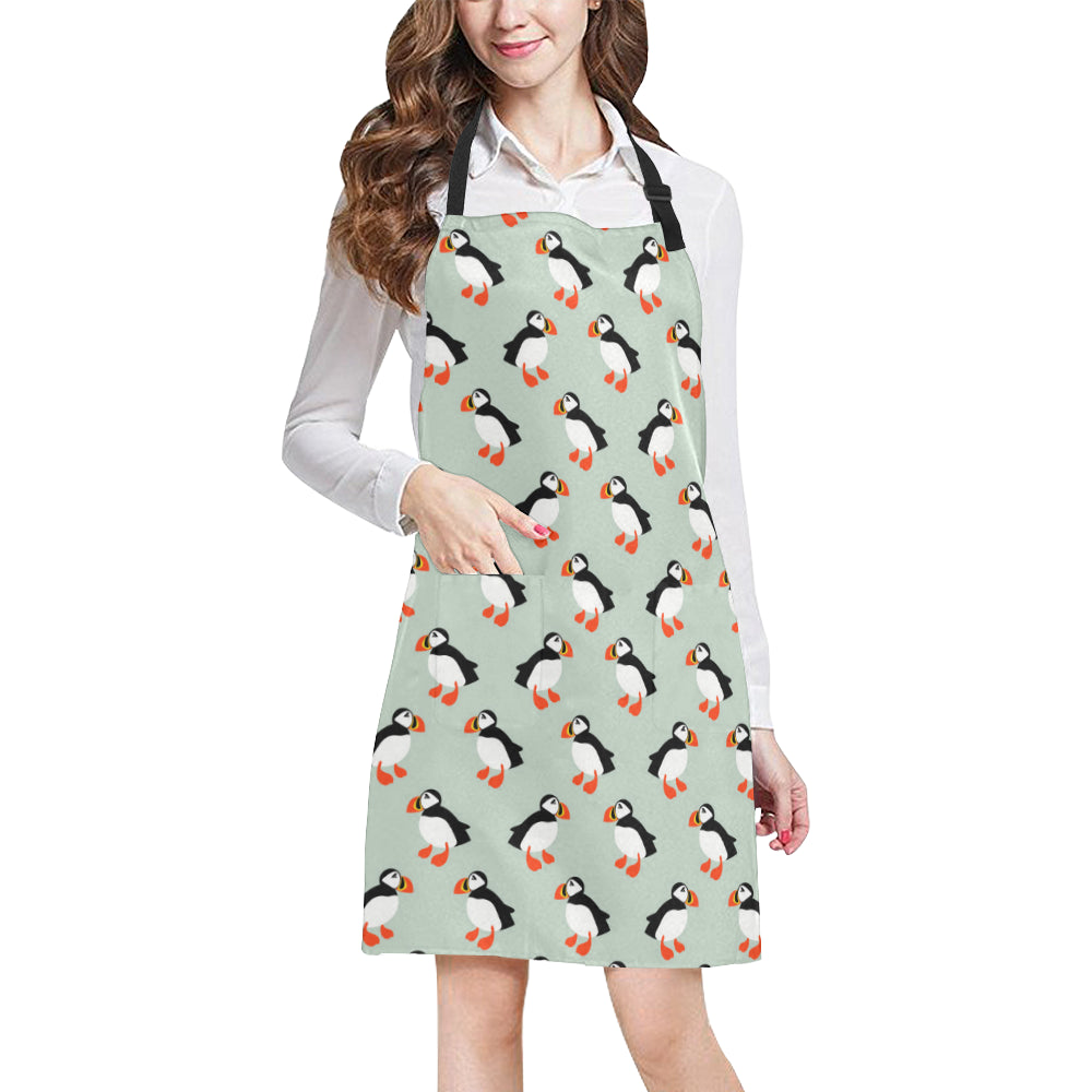 Puffin Pattern Print Design A03 Apron with Pocket