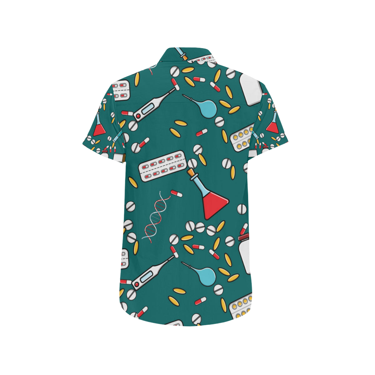 Nurse Pattern Print Design A05 Men's Short Sleeve Button Up Shirt