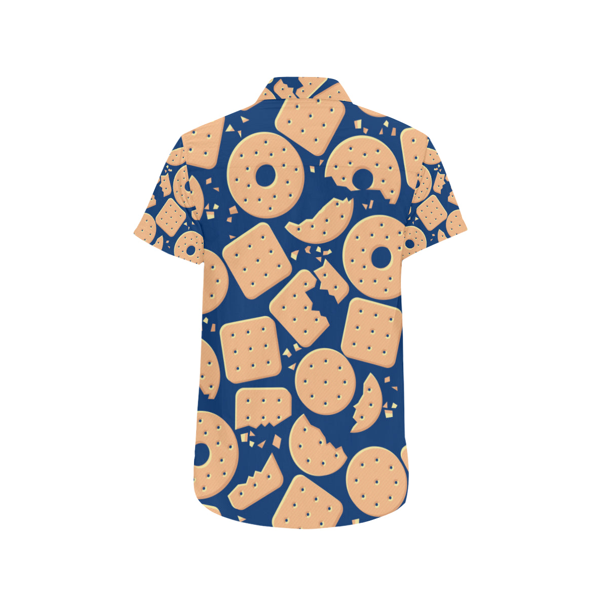 Cracker Pattern Print Design 03 Men's Short Sleeve Button Up Shirt