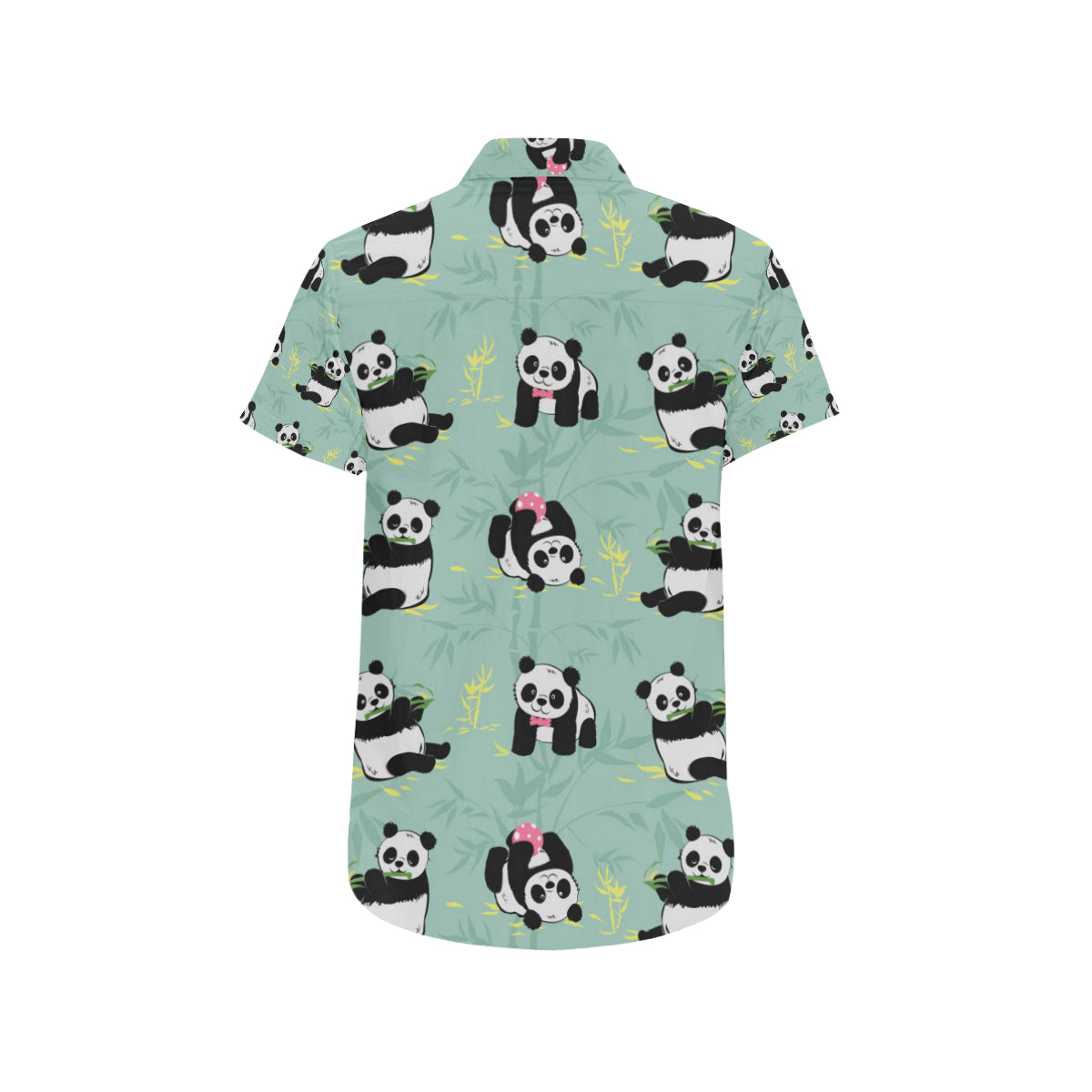 Panda Pattern Print Design A05 Men's Short Sleeve Button Up Shirt