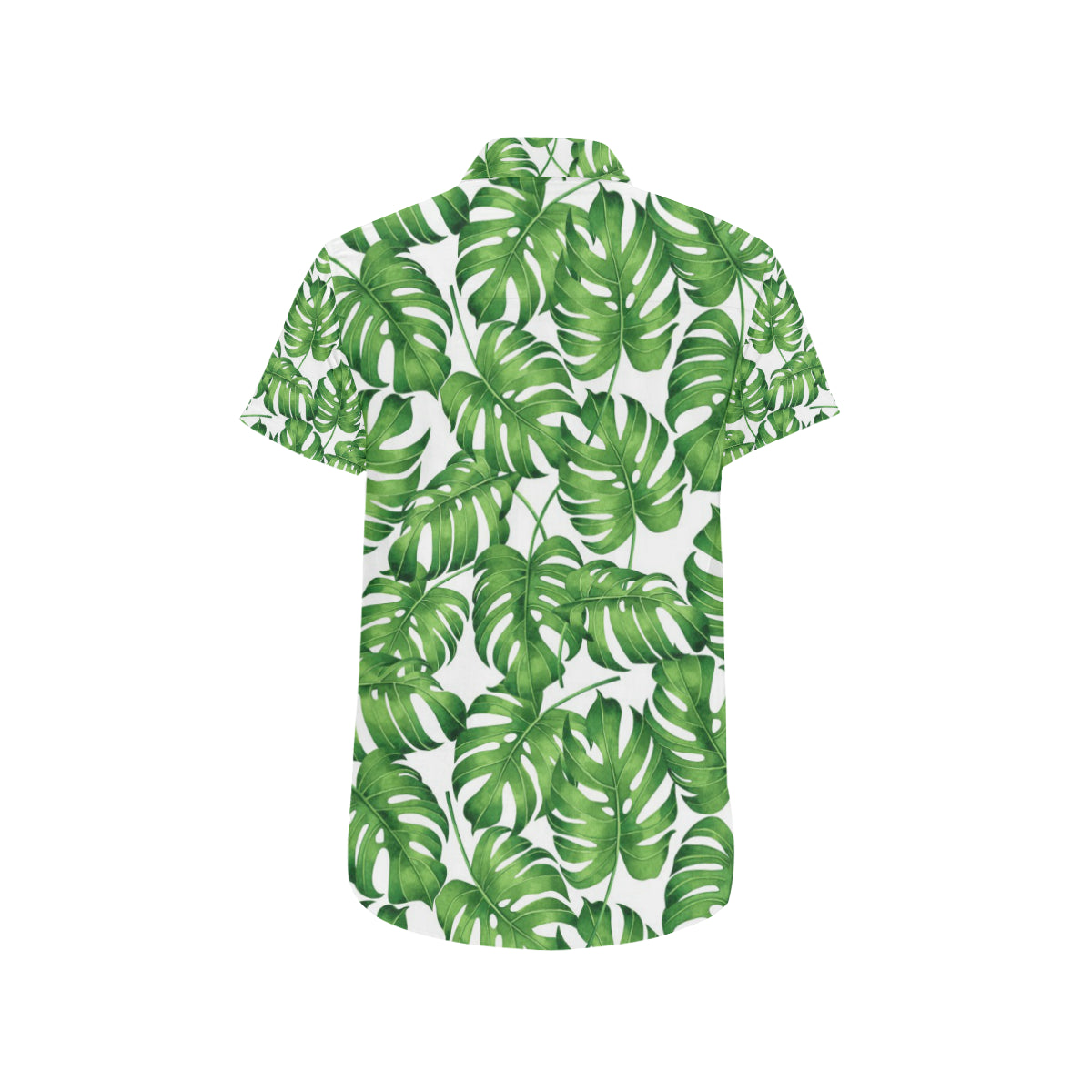 Palm Leaves Pattern Print Design PL08 Men's Short Sleeve Button Up Shirt