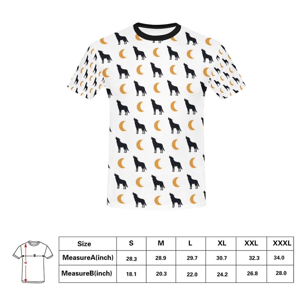 Wolf Moon Print Design LKS302 Men's All Over Print T-shirt