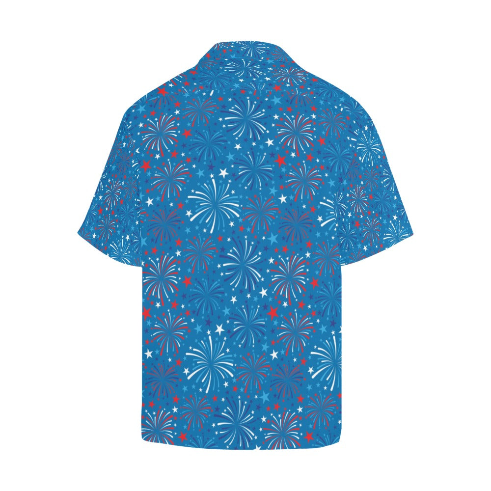 Firework Celebration Print Design LKS304 Men's Hawaiian Shirt