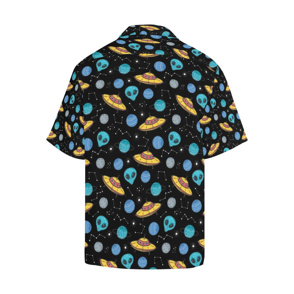 UFO Alien Print Design LKS306 Men's Hawaiian Shirt