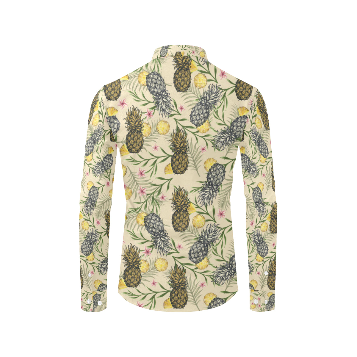 Pineapple Pattern Print Design PP012 Men's Long Sleeve Shirt