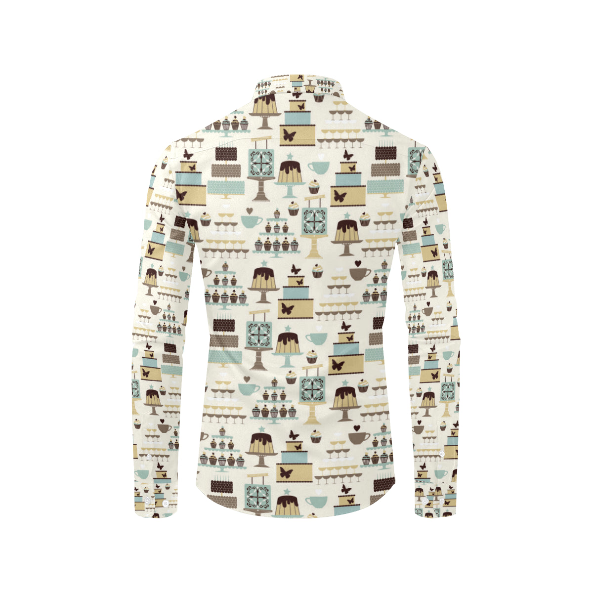 Cake Pattern Print Design 02 Men's Long Sleeve Shirt