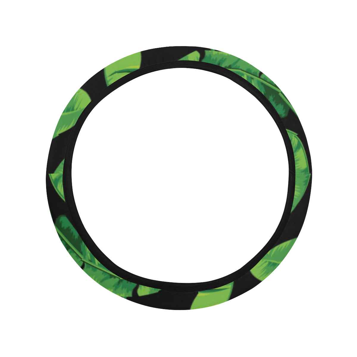 Banana Leaf Pattern Print Design BL02 Steering Wheel Cover with Elastic Edge