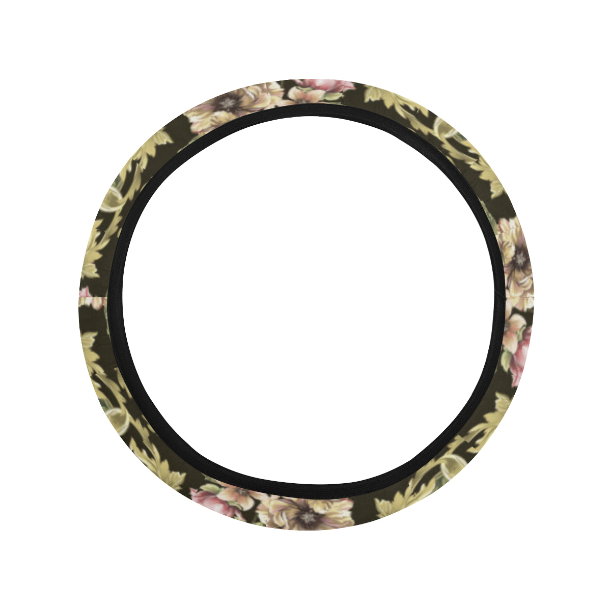 Baroque Pattern Print Design 02 Steering Wheel Cover with Elastic Edge