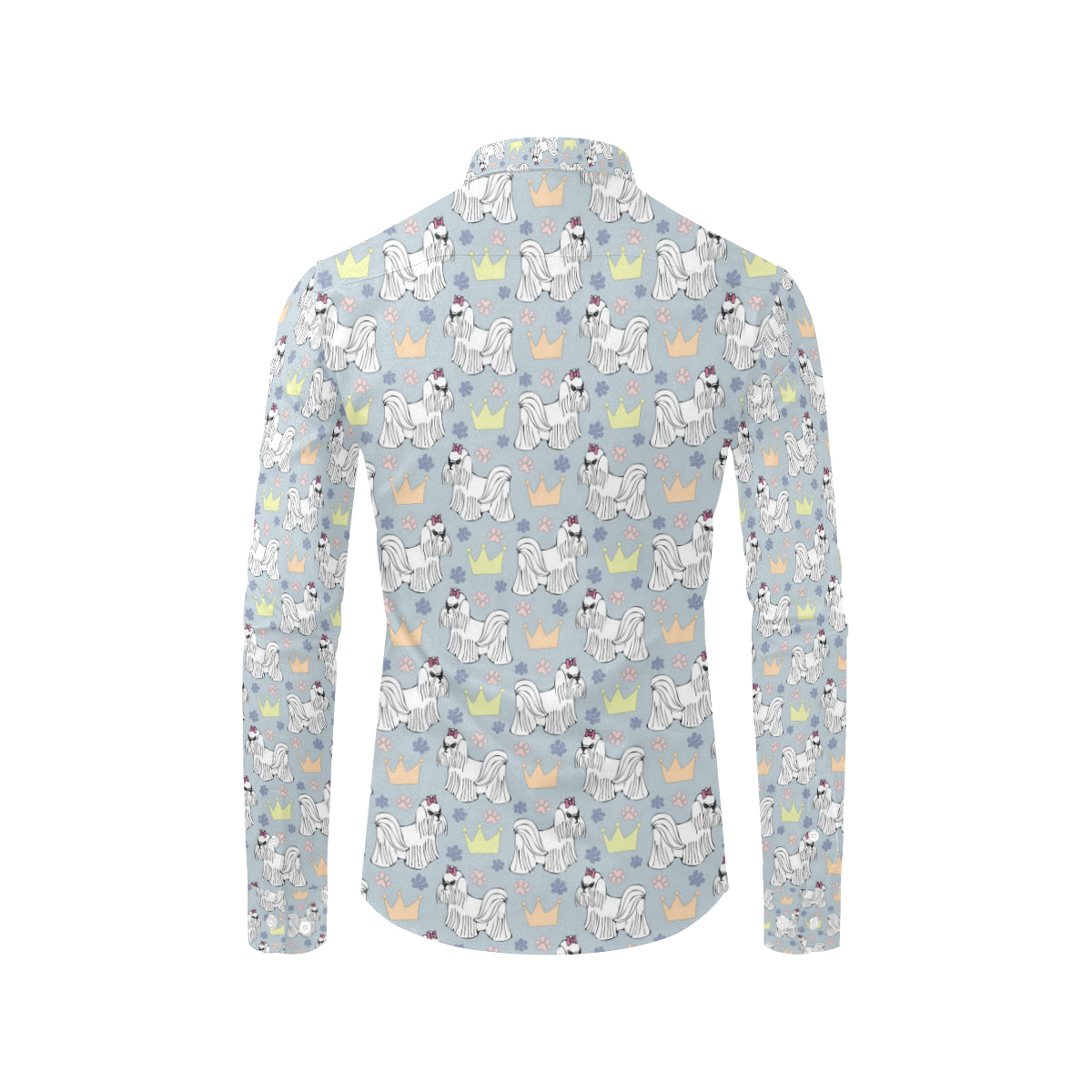 Maltese Pattern Print Design 04 Men's Long Sleeve Shirt