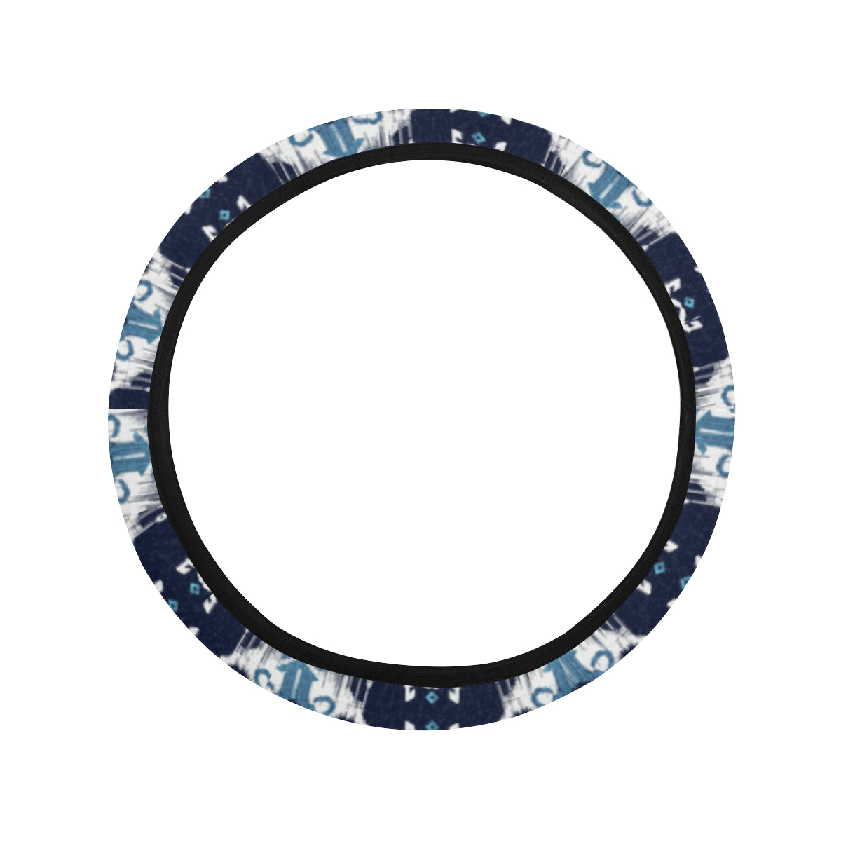 Ethnic Ornament Print Pattern Steering Wheel Cover with Elastic Edge