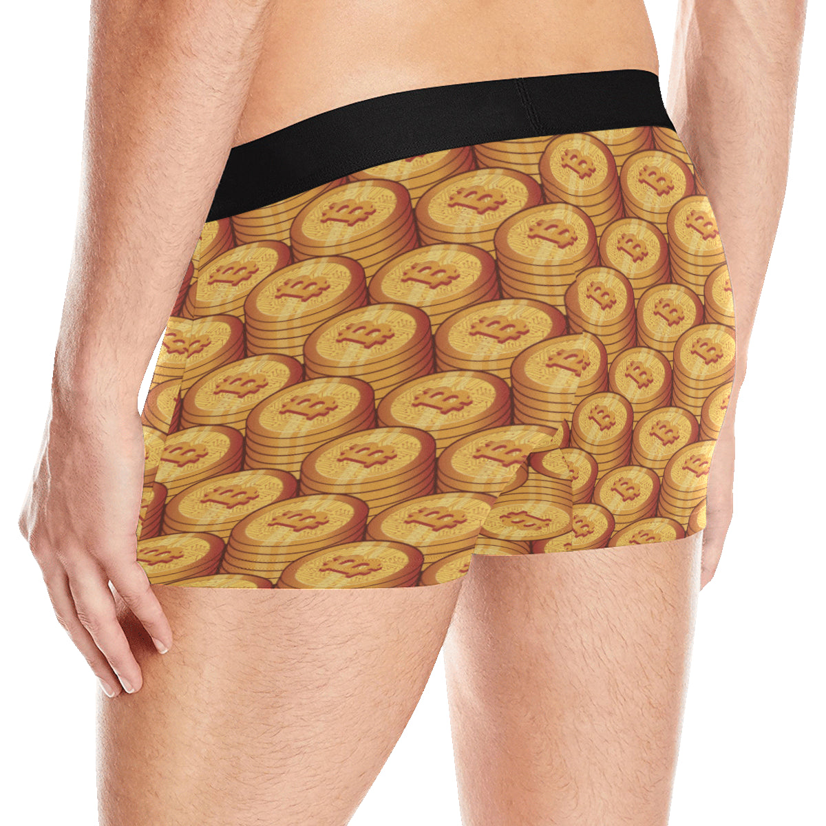 Bitcoin Pattern Print Design 02 Men's Boxer Briefs
