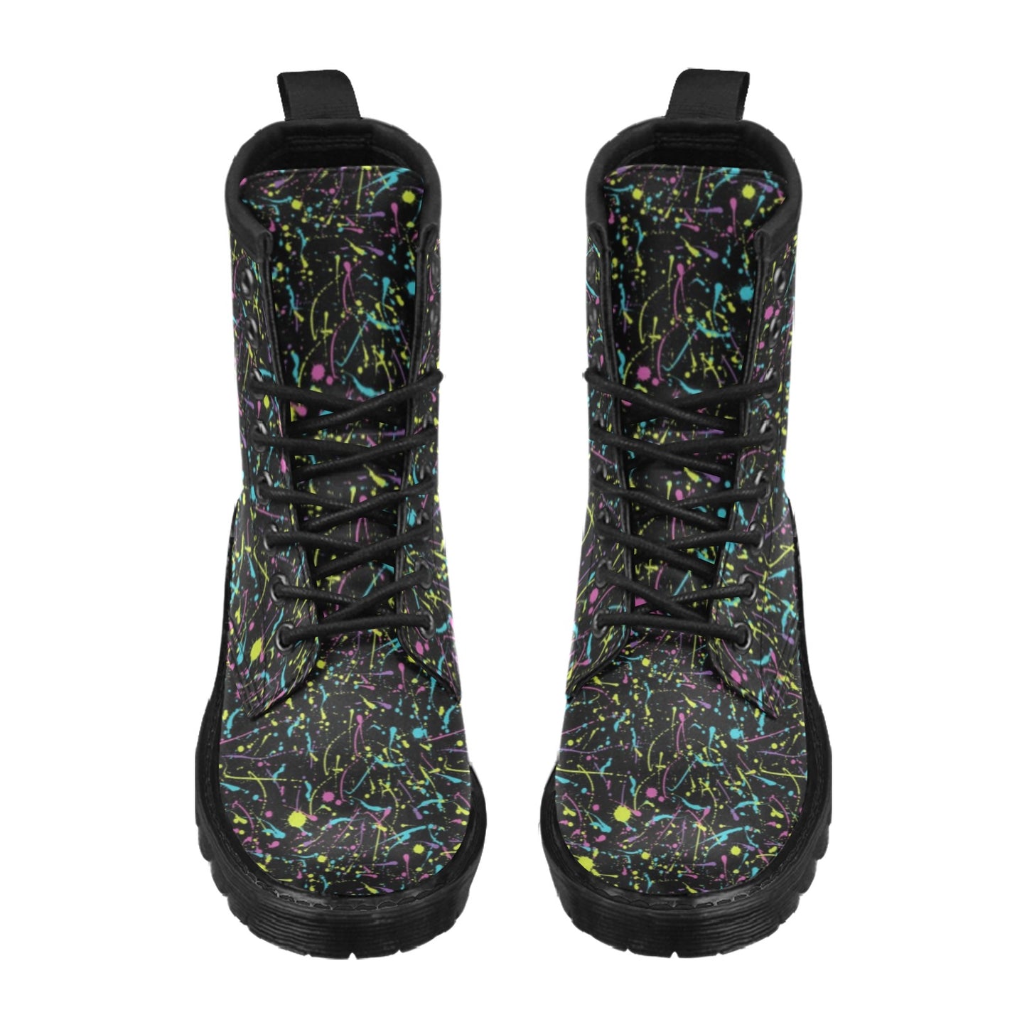 Splatter Multicolor Print Design LKS302 Women's Boots