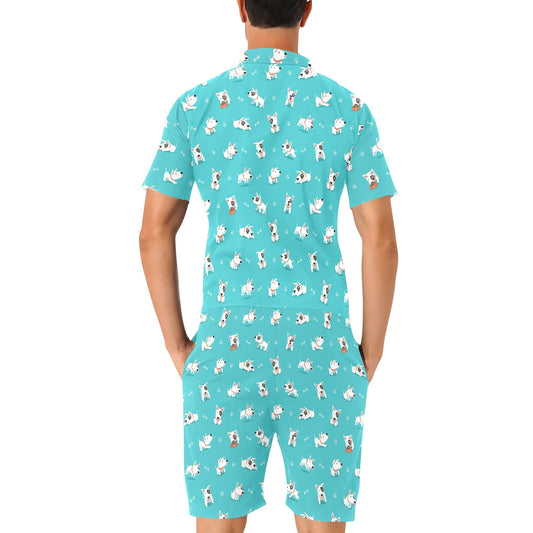 Bull Terriers Pattern Print Design 07 Men's Romper