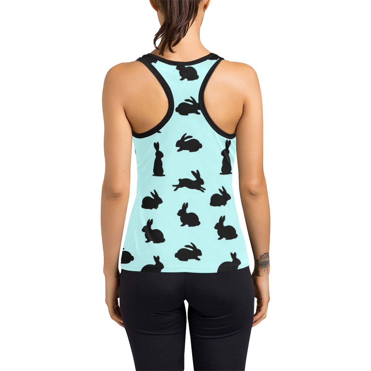 Rabbit Pattern Print Design RB010 Women's Racerback Tank Top