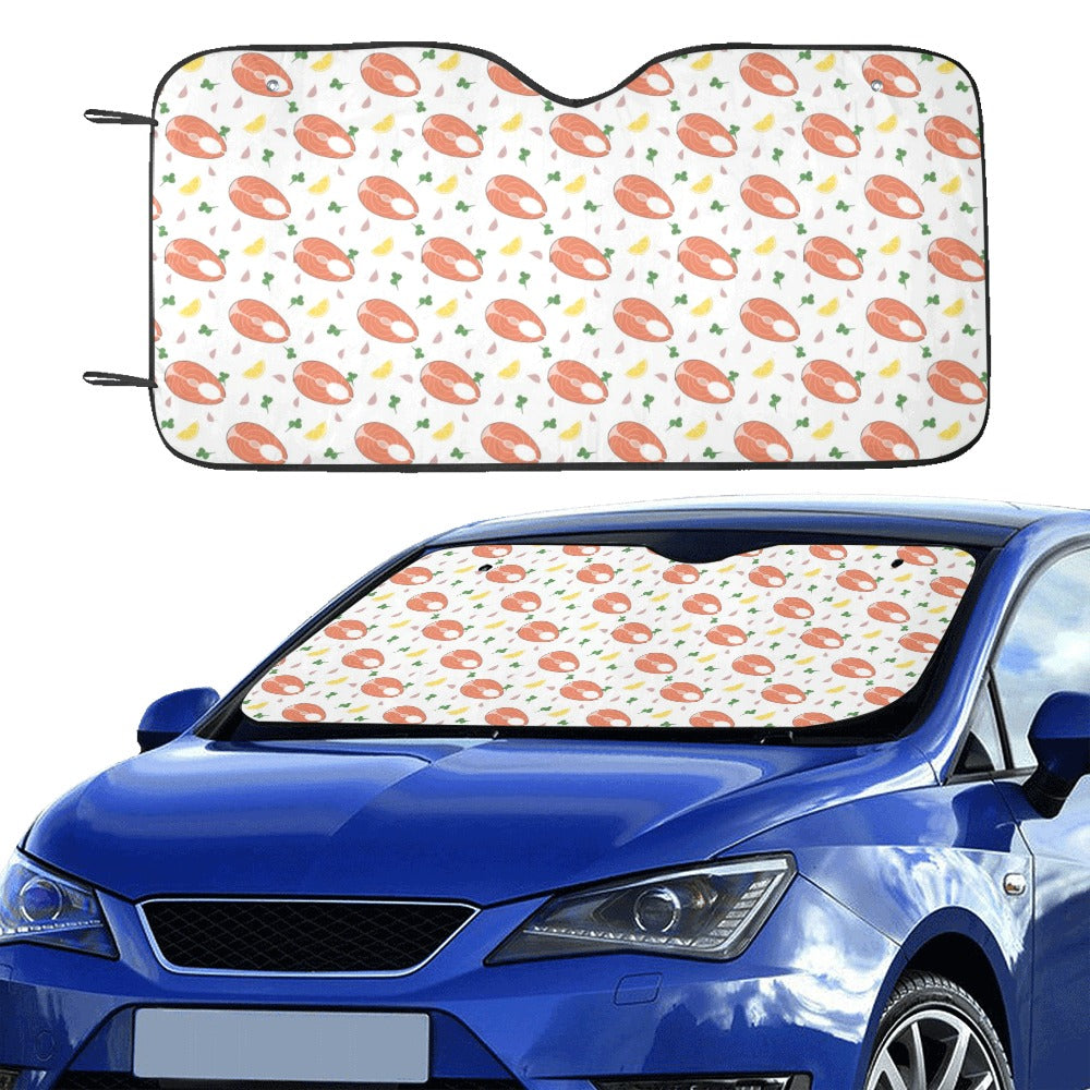Salmon Steak Print Design LKS303 Car front Windshield Sun Shade