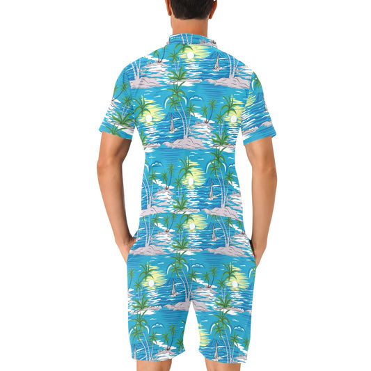 Palm Tree Beach Men's Romper
